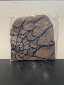 Spider Web Beanie NEW SEALED Brown & Black Unisex Knitted Skully Hat Acrylic
